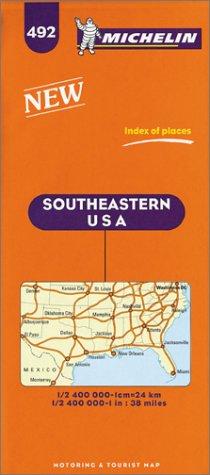 Couverture du livre « 492: CARTES REGIONALES ; SOUTHEASTERN USA AU 1/2400000 », librairie Les Contes Infusés à Corte