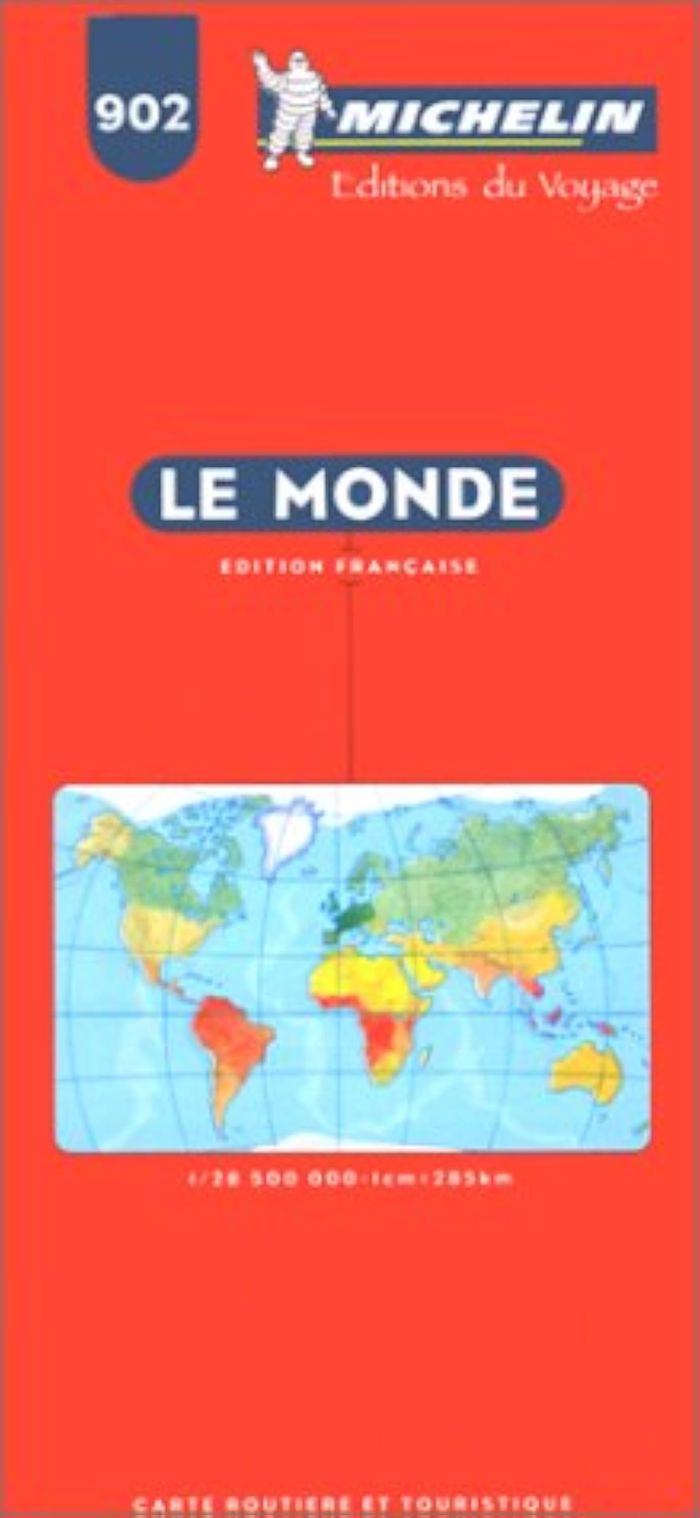Couverture du livre « 902: CARTES PAYS ; LE MONDE AU 1/28500000 ; EDITION 2001 » de Michelin, librairie Les Contes Infusés à Corte