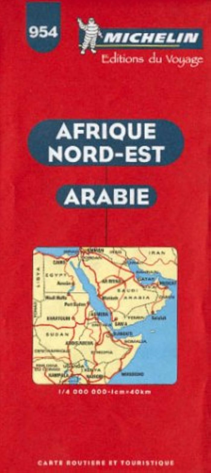 Couverture du livre « 954: CARTES PAYS ; AFRIQUE NORD-EST, ARABIE AU 1/4000000 » de Michelin, librairie Les Contes Infusés à Corte
