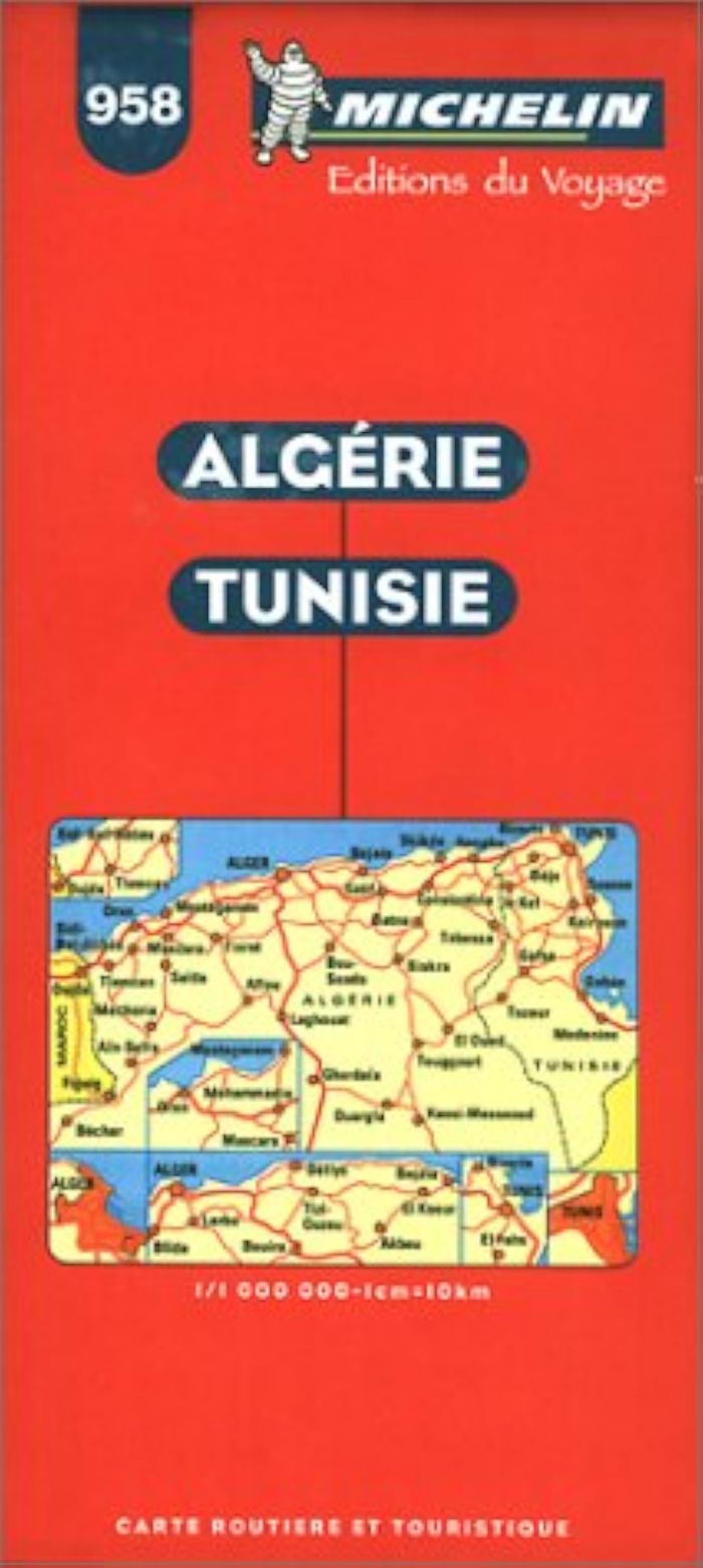 Couverture du livre « 958: CARTES PAYS ; ALGERIE TUNISIE AU 1/1000000 » de Michelin, librairie Les Contes Infusés à Corte