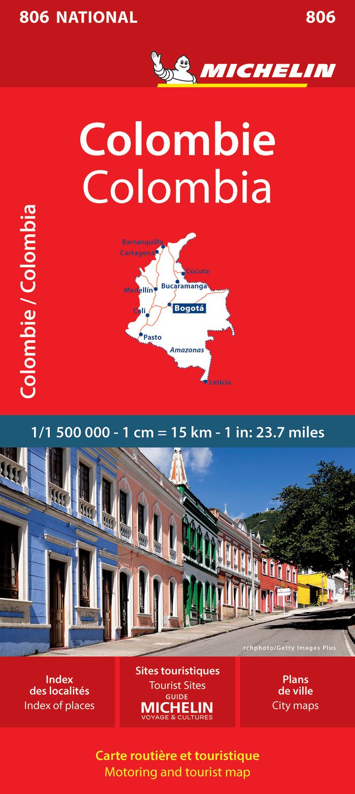 Couverture du livre « CARTE NATIONALE COLOMBIE / COLOMBIA » de Xxx, librairie Les Contes Infusés à Corte