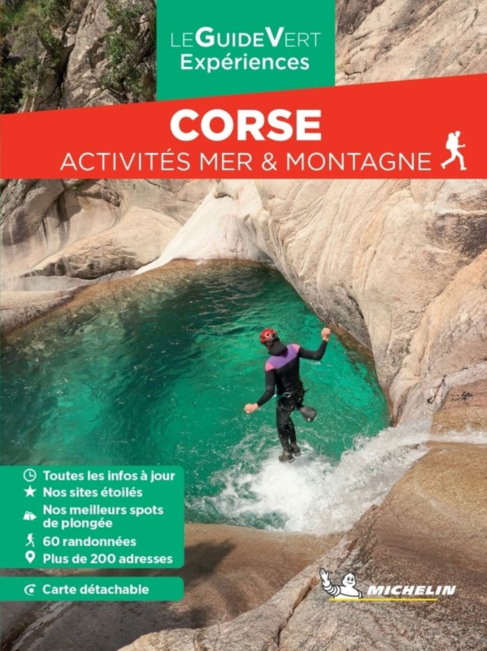 Couverture du livre « GUIDE VERT WE&GO CORSE - RANDO ET PLONGEE » de Xxx, librairie Les Contes Infusés à Corte