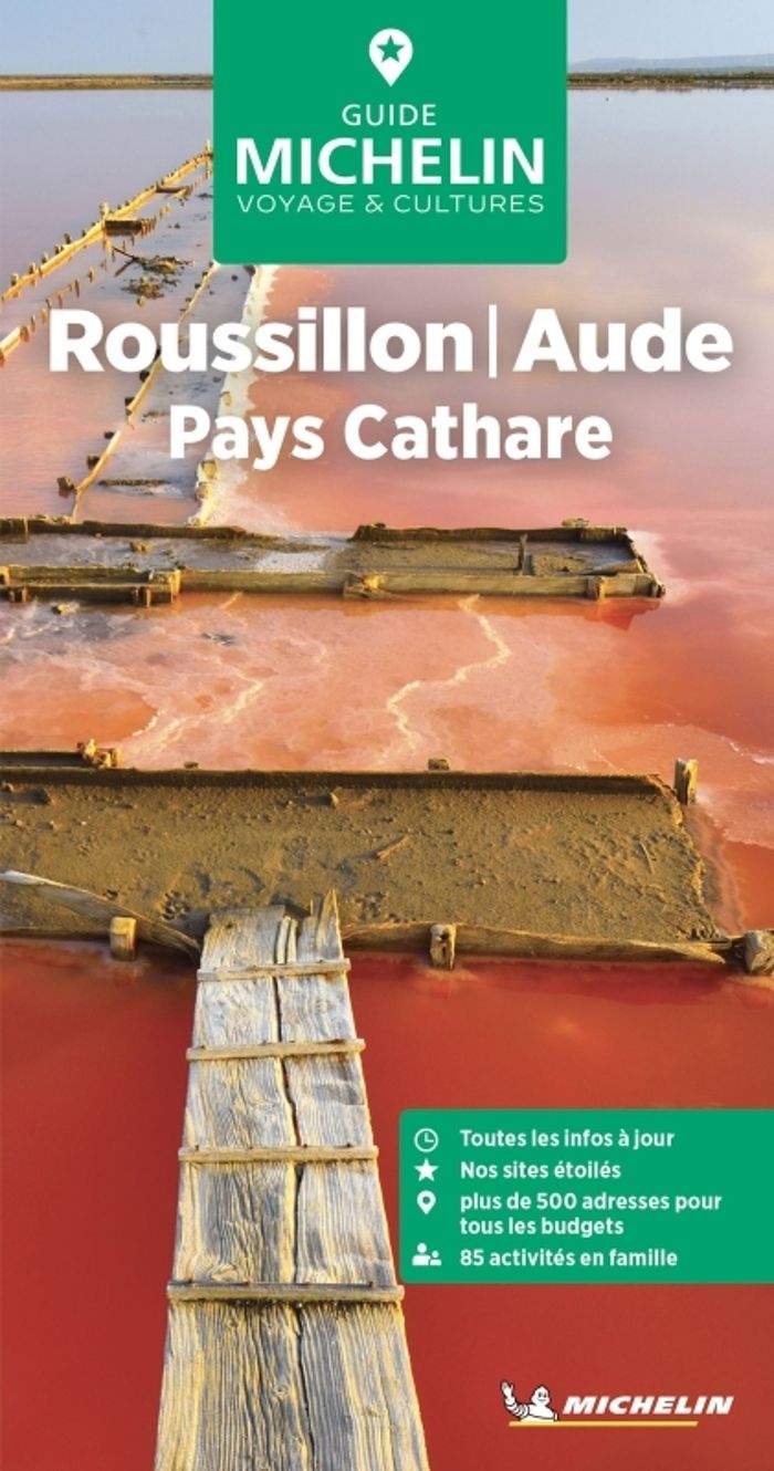 Couverture du livre « Roussillon, Aude, pays cathare » de Manufacture française des pneumatiques Michelin, librairie Les Contes Infusés à Corte