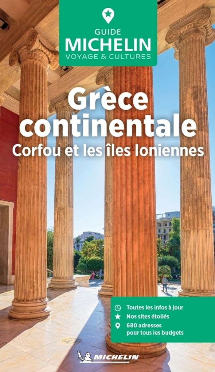Couverture du livre « Grèce continentale : Corfou et les îles Ioniennes » de Manufacture française des pneumatiques Michelin, librairie Les Contes Infusés à Corte