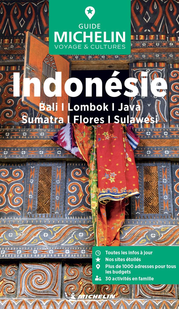 Couverture du livre « Indonésie : Bali, Lombok, Java, Sumatra, Flores, Sulawesi » de Manufacture française des pneumatiques Michelin, librairie Les Contes Infusés à Corte