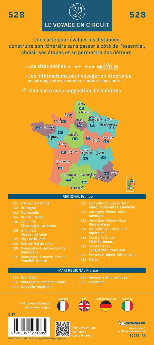 Quatrième de couverture de « CARTE REGIONALE CORSE 2027 »