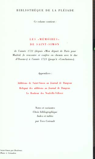 Quatrième de couverture de « MEMOIRES / ADDITIONS AU JOURNAL DE DANGEAU - VOL08 »