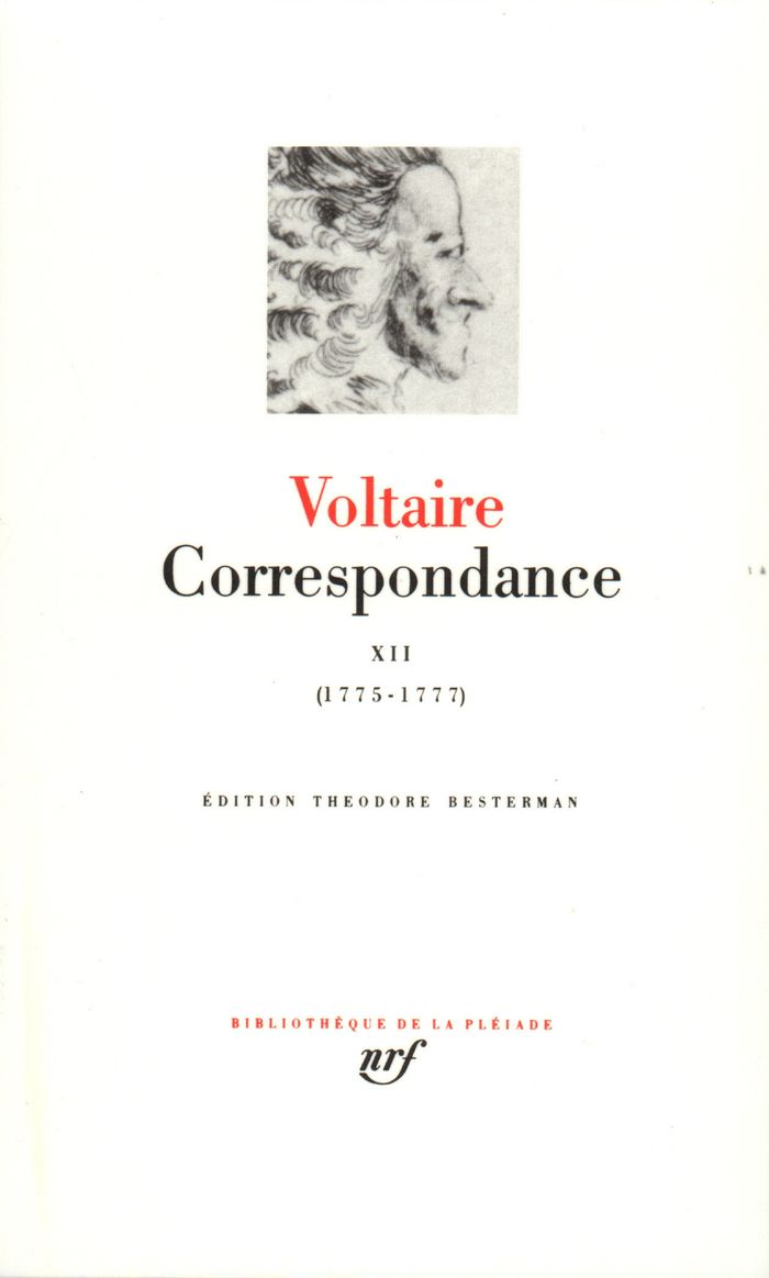 Couverture du livre « CORRESPONDANCE - VOL12 - JANVIER 1775 - JUIN 1777 » de Voltaire, librairie Les Contes Infusés à Corte