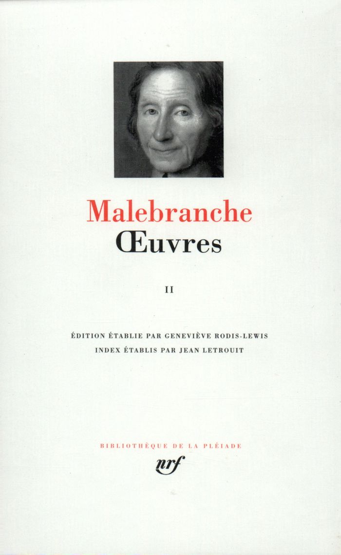 Couverture du livre « OEUVRES - VOL02 » de Nicolas Malebranche, librairie Les Contes Infusés à Corte