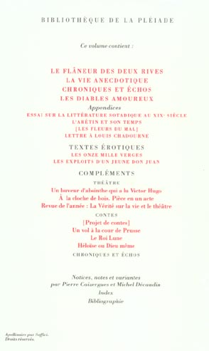 Quatrième de couverture de « OEUVRES EN PROSE COMPLETES - VOL03 »