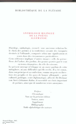 Quatrième de couverture de « ANTHOLOGIE BILINGUE DE LA POESIE ALLEMANDE »