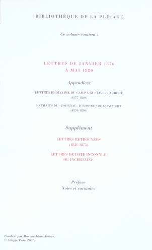 Quatrième de couverture de « CORRESPONDANCE - VOL05 - JANVIER 1876 - MAI 1880 »