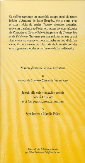 Quatrième de couverture de « MANON, DANSEUSE ET AUTRES TEXTES INEDITS »