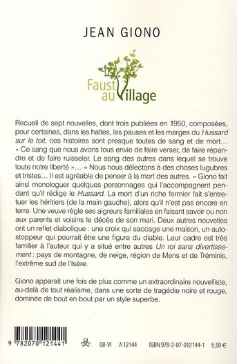 Quatrième de couverture de « Faust au village »