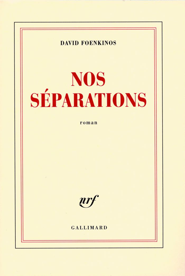 Couverture du livre « Nos séparations : roman » de David Foenkinos, librairie Les Contes Infusés à Corte