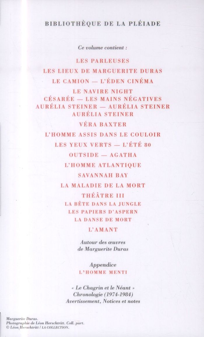 Quatrième de couverture de « Oeuvres complètes »