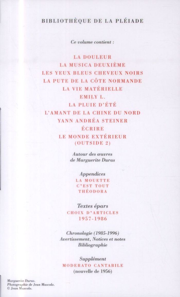 Quatrième de couverture de « Oeuvres complètes »