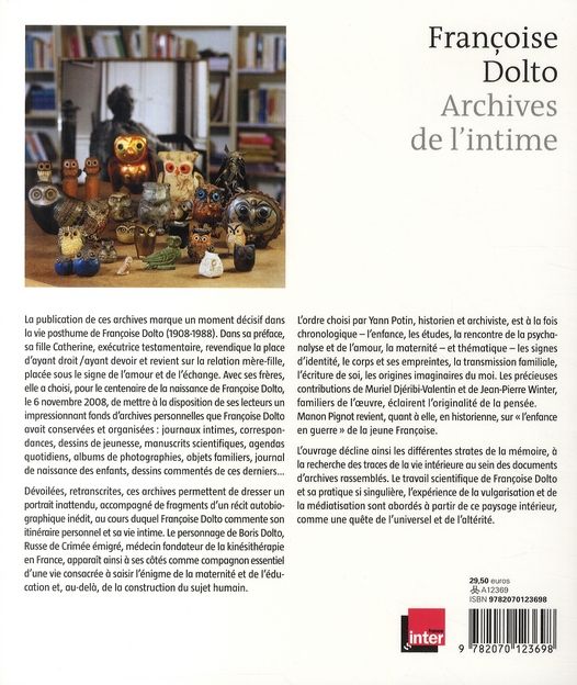 Quatrième de couverture de « FRANCOISE DOLTO. ARCHIVES DE L'INTIME »
