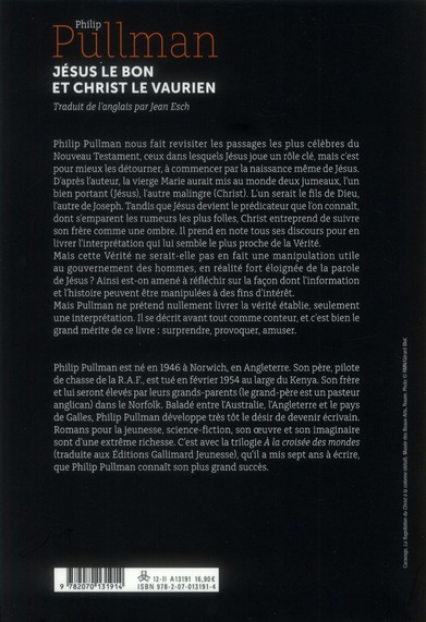 Quatrième de couverture de « Jésus le bon et Christ le vaurien »