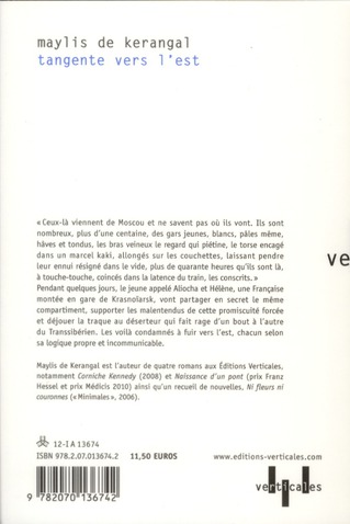 Quatrième de couverture de « Tangente vers l'est : roman »