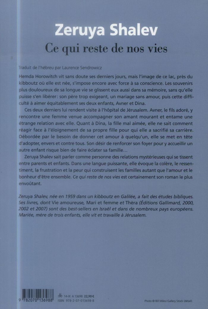 Quatrième de couverture de « Ce qui reste de nos vies : roman »