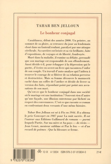 Quatrième de couverture de « Le bonheur conjugal : roman »