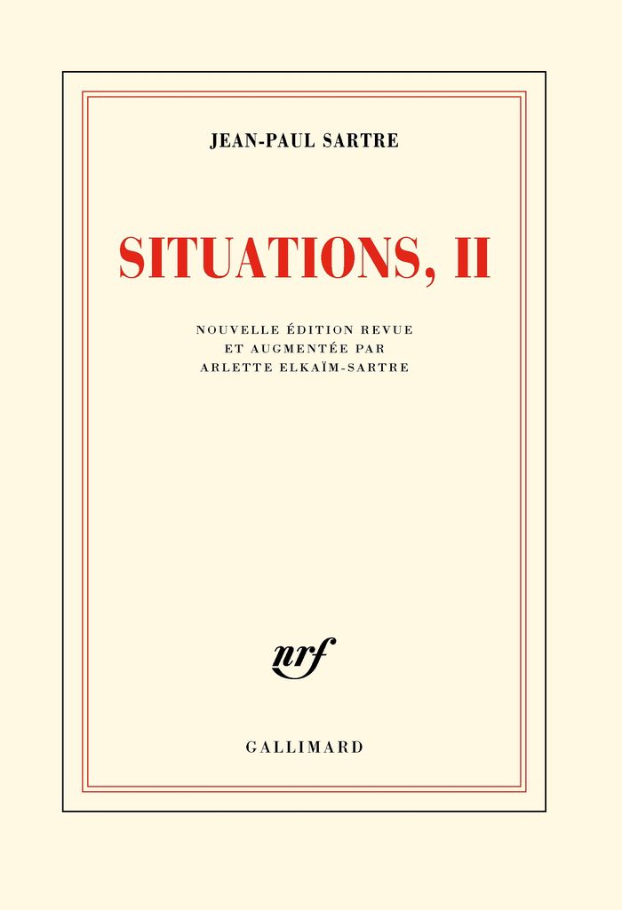 Couverture du livre « SITUATIONS - VOL02 - SEPTEMBRE 1944 - DECEMBRE 1946 » de Jean-Paul Sartre, librairie Les Contes Infusés à Corte