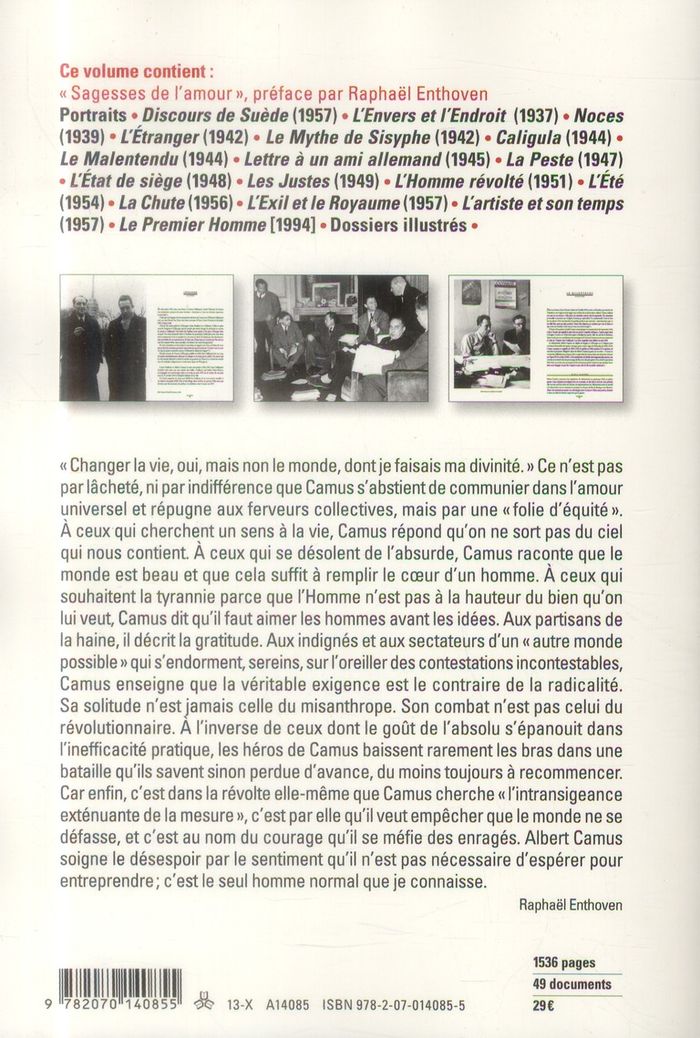 Quatrième de couverture de « Oeuvres »