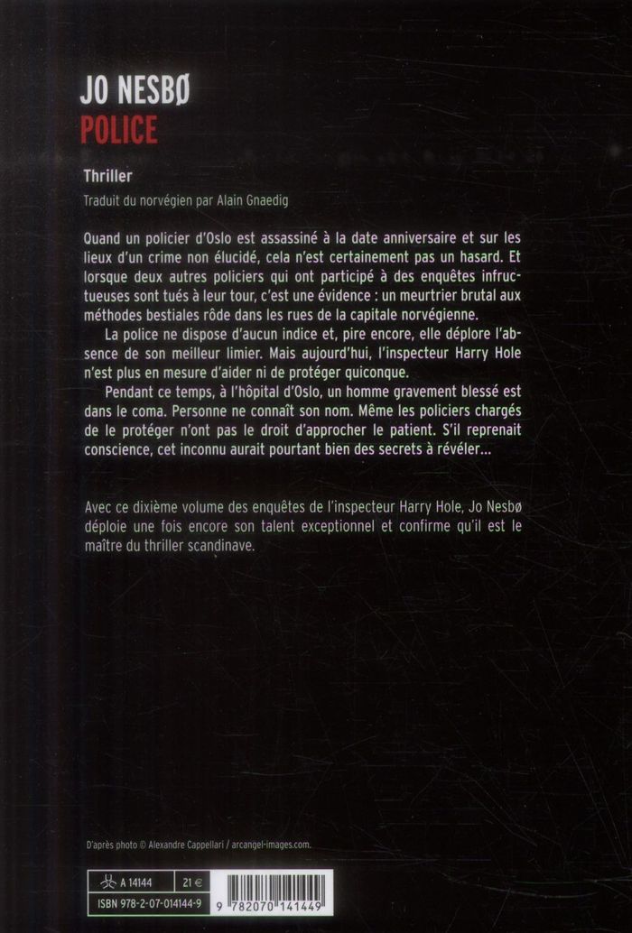 Quatrième de couverture de « Police »