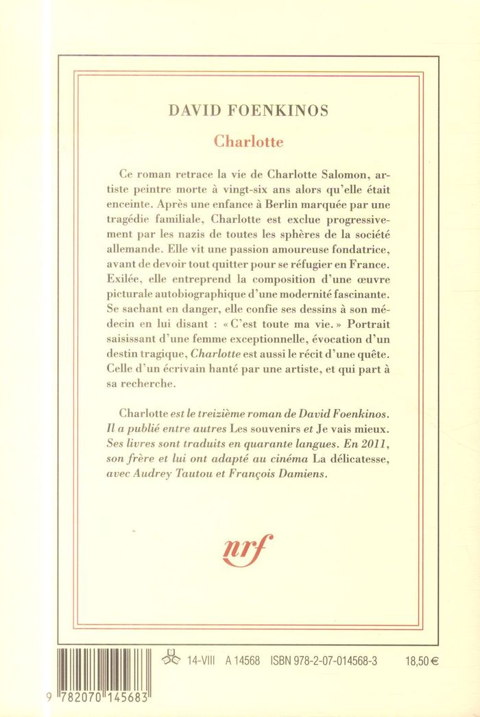 Quatrième de couverture de « Charlotte : roman »