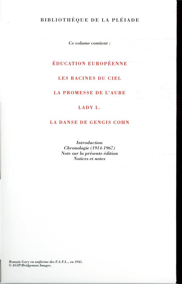 Quatrième de couverture de « Romans et récits »