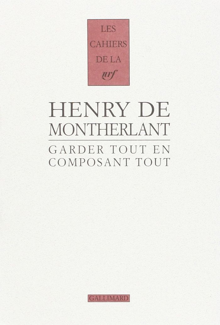Couverture du livre « GARDER TOUT EN COMPOSANT TOUT - CARNETS INEDITS - DERNIERS CARNETS (1924-1972) », librairie Les Contes Infusés à Corte