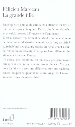 Quatrième de couverture de « LA GRANDE FILLE »