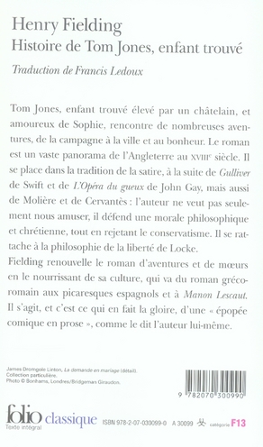 Quatrième de couverture de « HISTOIRE DE TOM JONES, ENFANT TROUVE »