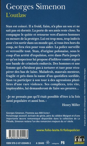 Quatrième de couverture de « L'OUTLAW »