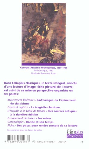 Quatrième de couverture de « ANDROMAQUE »
