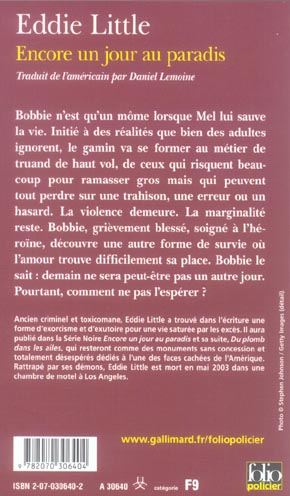 Quatrième de couverture de « ENCORE UN JOUR AU PARADIS »