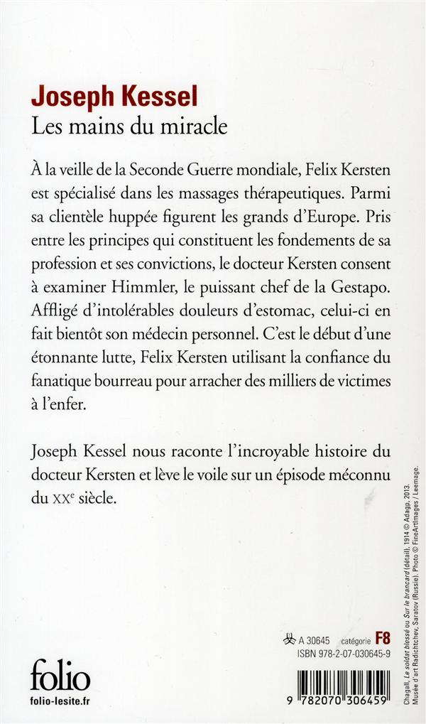 Quatrième de couverture de « LES MAINS DU MIRACLE »