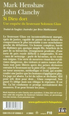 Quatrième de couverture de « SI DIEU DORT - UNE ENQUETE DU LIEUTENANT SOLOMON GLASS »