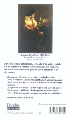 Quatrième de couverture de « HAMLET »