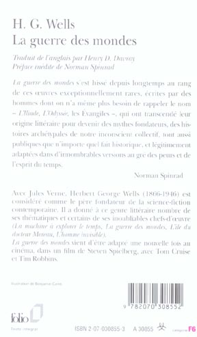 Quatrième de couverture de « LA GUERRE DES MONDES »