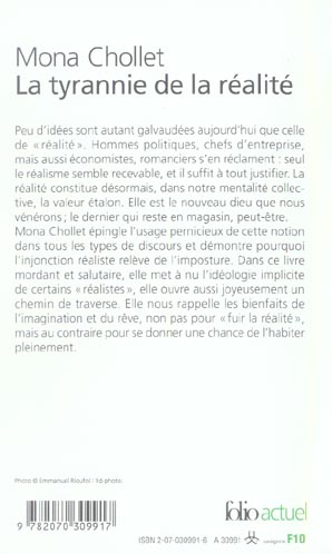 Quatrième de couverture de « La tyrannie de la réalité »