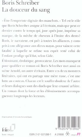 Quatrième de couverture de « LA DOUCEUR DU SANG »