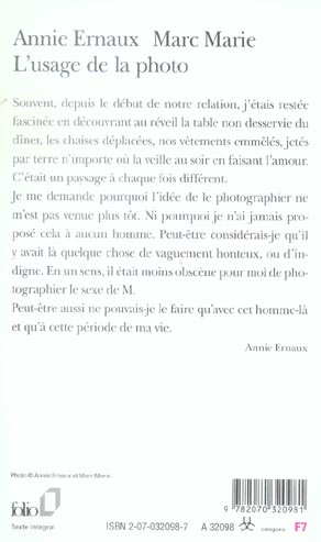Quatrième de couverture de « L'usage de la photo »