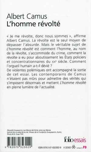 Quatrième de couverture de « L'HOMME REVOLTE »