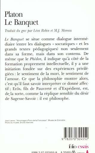 Quatrième de couverture de « LE BANQUET OU DE L'AMOUR »