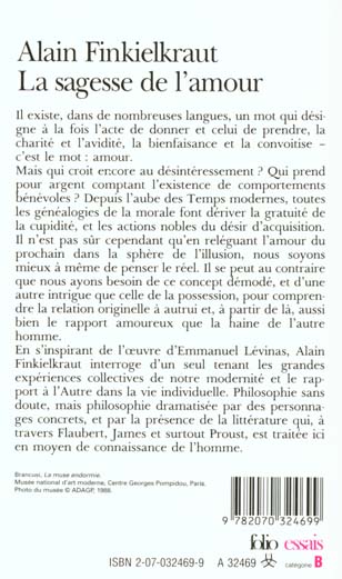 Quatrième de couverture de « LA SAGESSE DE L'AMOUR »