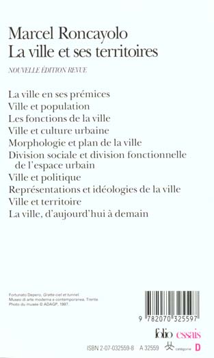 Quatrième de couverture de « LA VILLE ET SES TERRITOIRES »
