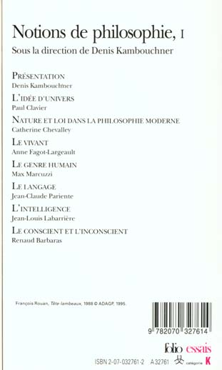 Quatrième de couverture de « NOTIONS DE PHILOSOPHIE - VOL01 »