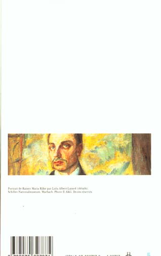 Quatrième de couverture de « ELEGIES DE DUINO - SONNETS A ORPHEE ET AUTRES POEMES »